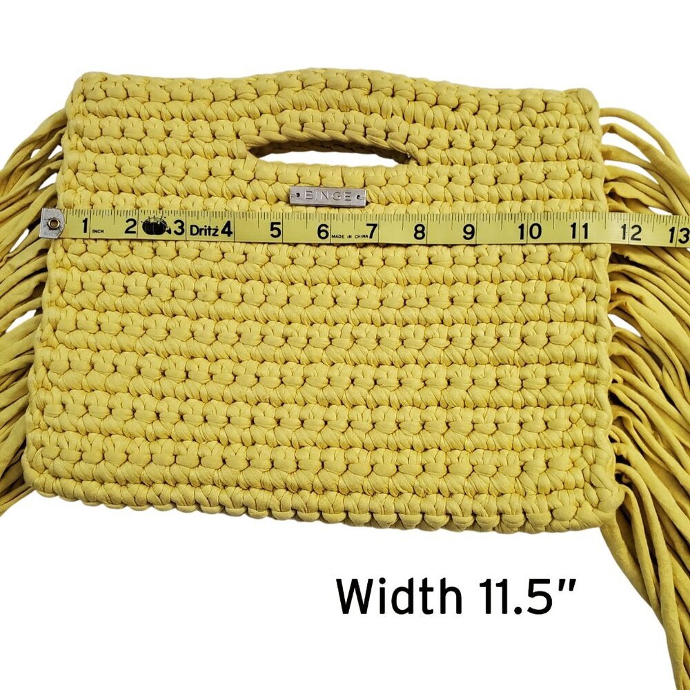 BINGE Frida Bright Yellow Handmade Unique Upcycled Cotton Crochet Clutch - Picture 6 of 12